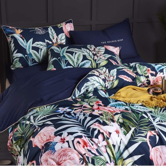 Bedding King Tropical Duvet Cover Flamingos Bedding Set 3 Poshmark